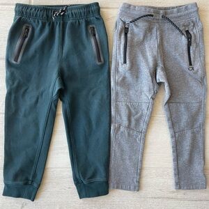 Gapfit Gray and Oldnavy Green Jogger Sweatpants with Elastic Waistband 3T